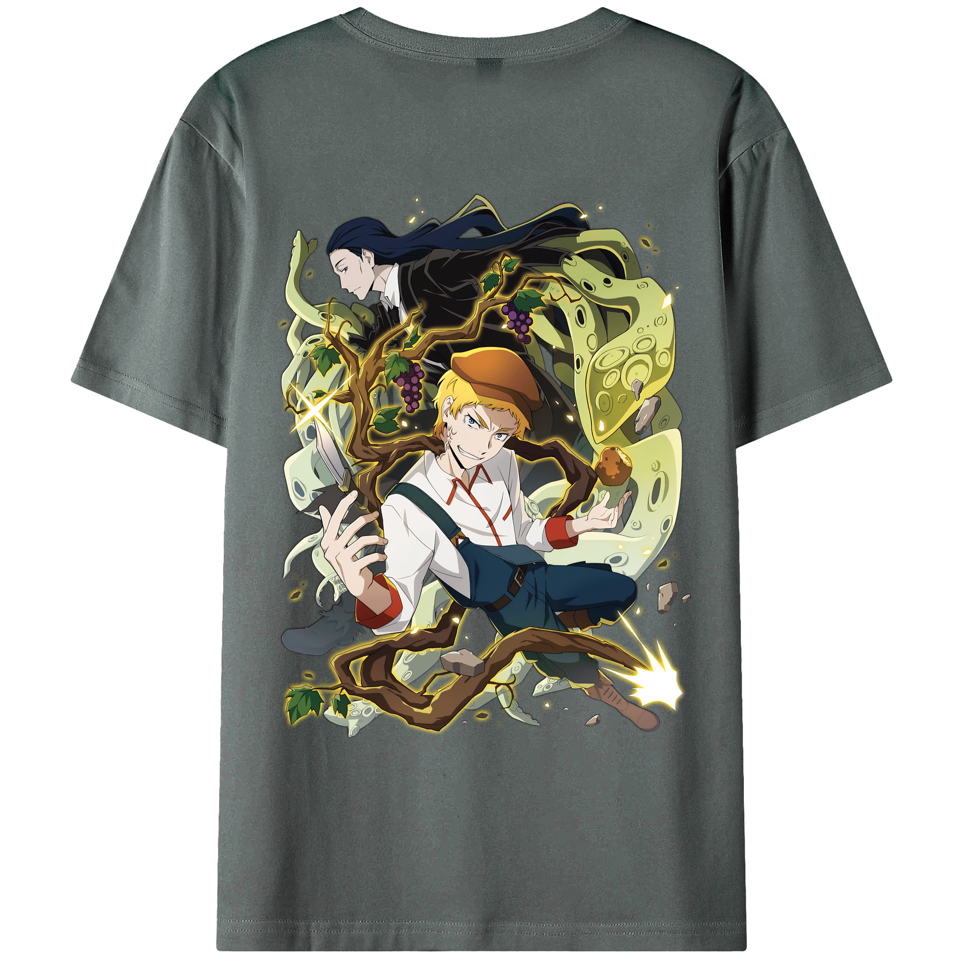 （画像用） 文豪ストレイドッグス Bungo Stray Dogs 綿100％ メンズ半袖Tシャツ（バックプリント） 通気性